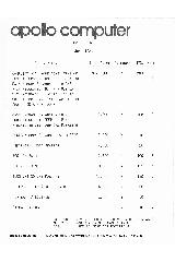 Apollo Computer - Price list June 1981