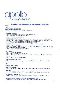 Apollo Computer - Summary of applications for Domain Systems