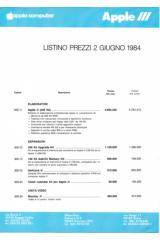 Apple /// Listino prezzi 1984-06-02