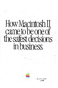 Apple Computer Inc. (Apple) - How MacintoshII came to be one of the safest decisions in business
