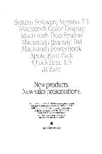 Apple Computer Inc. (Apple) - New products. New sales presentations.