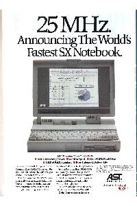 AST Research (AST Computers, LLC) - 25 Mhz. Announcing the world's fastest SX Notebook
