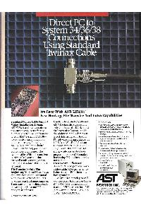 AST Research (AST Computers, LLC) - Direct Pc To System 34/36/38 Connections Using Standard Twinax Cable