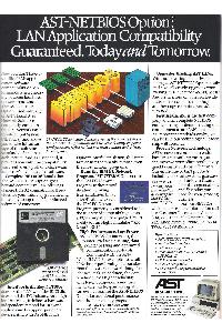 AST Research (AST Computers, LLC) - AST-NETBIOS Option: LAN Application Compatibility Guaranteed. Today and Tomonow.