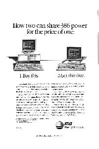 AT&T Information System - How two can share 386 power for the price of one: 1. Buy this. 2.Get this free.