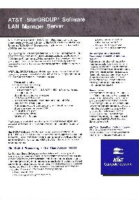 AT&T Information System - AT&T StarGROUP Software LAN Manager Server