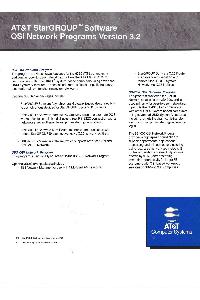 AT&T Information System - AT&T StarGROUP Software OSI Network Programs Version 3.2