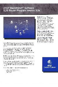 AT&T Information System - AT&T StarGROUPTM Software X.25 Router Program Version 3.3a