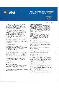 AT&T Information System - AT&T STARLAN Network PC6300 Network program, Version 2.0