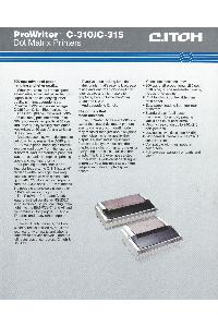 C-ITOH - ProWriter C-310/C-315 Dot Matrix Printer