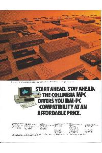 Columbia Data Products - Start ahead. Stay ahead. The Columbia MPC offers you IBM-PC compatibility at an affordable price.