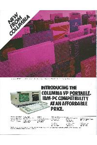 Columbia Data Products - Introducing the Columbia VP Portable. IBM-PC compatibility at an affordable price.