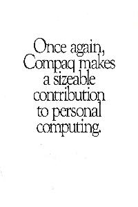 Compaq - Once again, Compaq makes a sizeable contribution to personal computing.