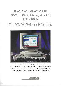 Compaq - If you thought you could never afford Compaq quality, think again. The Compaq Prolinea 4/33 is here.
