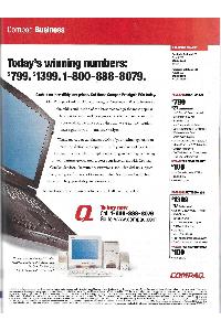 Compaq - Today's winning numbers: $799.$1399.1-800-888-8079.