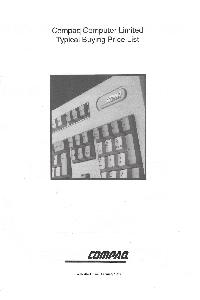 Compaq - Compaq Computer Limited Typical Buying Price List