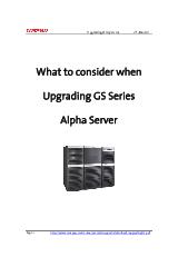 Compaq - What to consider when upgrading GS series AlphaServer