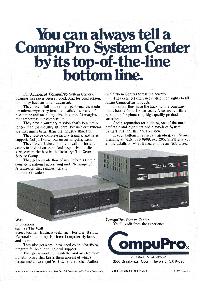 CompuPro - You can always tell a CompuPro System Center by its top-of-the-line bottom line.