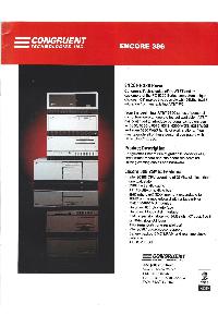 Congruent Technologies Inc - Dealer Congruent Tech Encore 386 Power