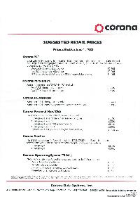 Corona Data Systems - Suggested retail prices