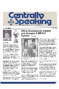 Cray Inc. - Centrally speaking April 1987