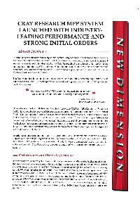 Cray Inc. - Cray Research MPP System launched with industry-leading performance and strong initial orders