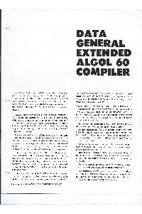 Data General - Data General Algol 60 Extended compiler