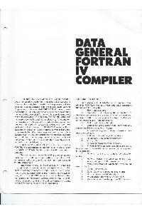 Data General - Data General Fortran IV compiler