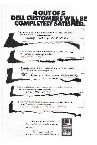 Dell (PC's Limited) - 4 Out of 5 dell customers will be completely satisfied.