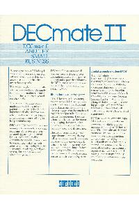 Digital Equipment Corp. (DEC) - DECmate II -DECmate II and the small system