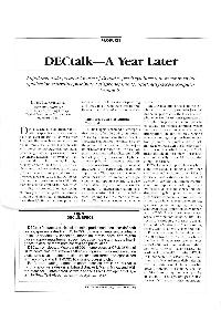 Digital Equipment Corp. (DEC) - DECtalk - A Year Later