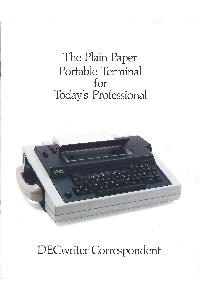 Digital Equipment Corp. (DEC) - The plain paper portable terminal for today's professional