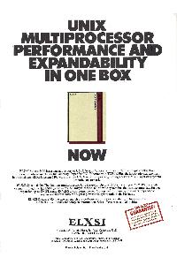 Elxsi - Unix multiprocessor performance and expandability in one box - now