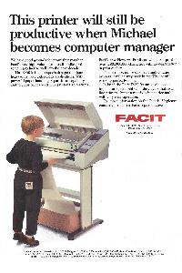Facit Inc. - This printer will sill be productive when Michael becomes computer manager.