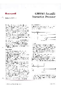 Honeywell - CPF9503 Scientific instruction processor