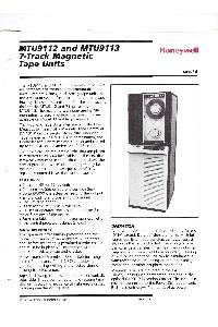 Honeywell - MTU9112 and MTU9113 7-Track Magnetic Tape Units