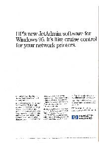Hewlett-Packard - HP's new JetAdmin software for Windows 95. It's like cruise control for your network printers.