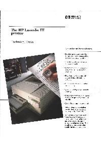 Hewlett-Packard - The HP LaserJet III - Technical Data