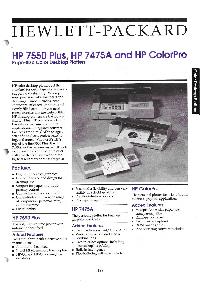 Hewlett-Packard - HP 7550 Plus, HP 7475A and HP ColorPro Page-Size Color Desktop Plotters