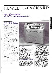 Hewlett-Packard - HP 7600 Series Color and Monochrome Electrostatic Plotters