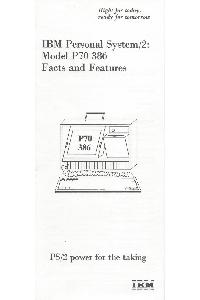 IBM (International Business Machines) - IBM Personal Syste/2: ModelP70 386 Facts and Features