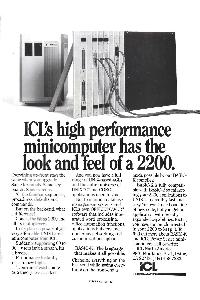 ICL - ICL's high perfonnance minicomputer has the look and feel of a 2200.