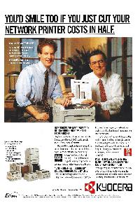 Kyocera - You'd smile too if you just cut your network printer costs in half.