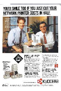 Kyocera - You'd smile too if you just cut your network printer costs in half.