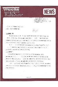 Micro Five - Background Information 1982-1983