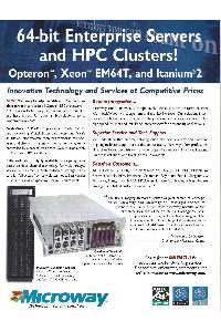 Microway - 64-bit Enterprise Servers and HPC Clusters! Opteron, Xeon EM64T, and Itanium 2.