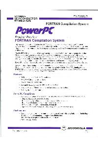Motorola - PowerPC Product Preview - Fortran compilation system