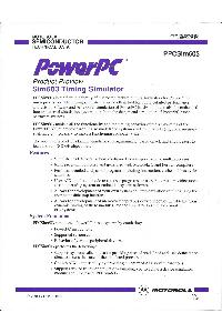 Motorola - PowerPC - Product Preview - Sim603 Timing Simulator