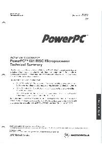 Motorola - PowerPC601 RISC Processor - Technical Summary