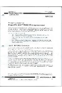 Motorola - Technical Summary - PowerPC 603 RISC Processor